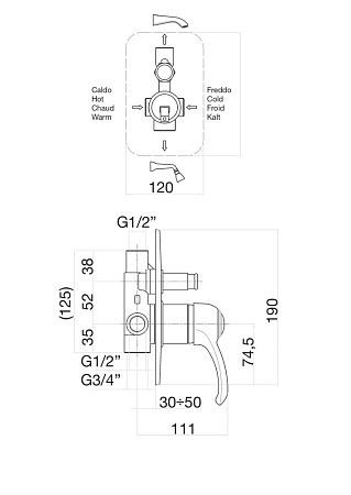 Смеситель Fiore Jafar 47CR5134 для душа, хром
