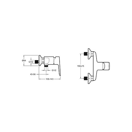 Смеситель Jacob Delafon Oscar E29843-CP для душа, хром