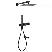 Душевая система ABBER Rund AF8717B скрытого монтажа с изливом, черный матовый