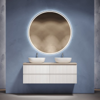 Мебель для ванной со столешницей Sancos Snob T 140 SNT70W+TT140A2X Bianco/Kreman