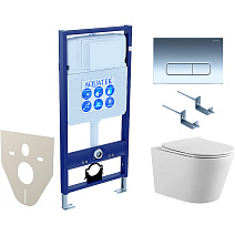 Комплект Aquatek SET AQUATEK ВЕГА cmp-016 подвесной унитаз + инсталляция + кнопка + сидение