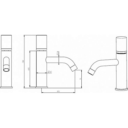 Смеситель Boheme Stick 121-G-MR-W для раковины, ручка Mramor White, золото/белый мрамор