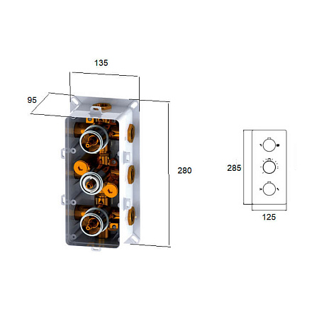 Термосмеситель встраиваемый RGW Shower Panels 21140541-11 хром