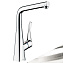 Смеситель Hansgrohe Metris 14822800 для кухонной мойки, нержавеющая сталь