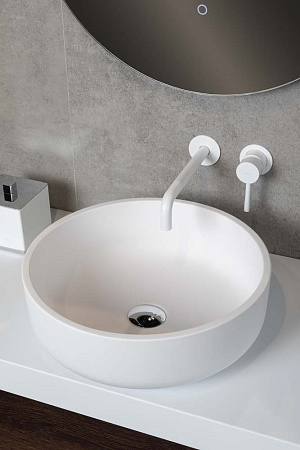 Смеситель Boheme Uno 465-MW для раковины, белый матовый