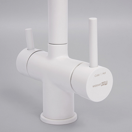 Смеситель WasserKRAFT A8357 для кухонной мойки, белый