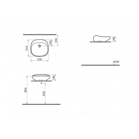 Раковина VitrA Istanbul 4520B403-0016 53х51 белый