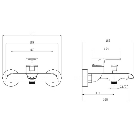 Смеситель для ванны beWash Bliss BVMM0BT123 хром
