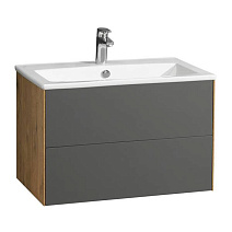 Тумба с раковиной Aquaton Сохо 1A258101AJA00 75 графит софт /дуб веллингтон