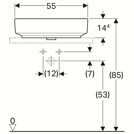 Раковина Geberit Variform 500.774.01.2 55х40 белый