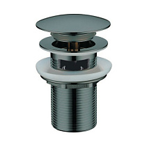 Донный клапан Boheme 612/2-SGM для раковины, с переливом, оружейная сталь глянцевая Донный клапан Boheme 612/2-SGM для раковины, с переливом, оружейная сталь глянцевая