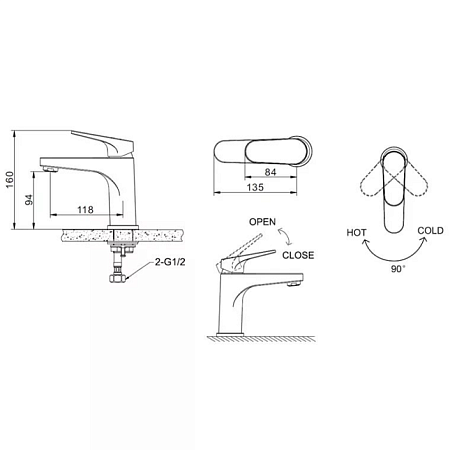 Смеситель Bravat Eler F1191238CP-RUS для раковины хром