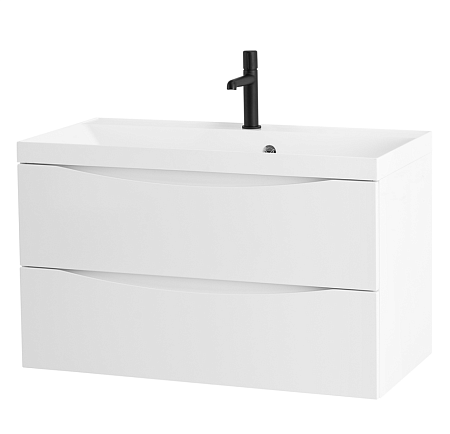 Тумба с раковиной BelBagno Marino MARINO-900-2C-SO-BL-P + BB900/450-LV-MR-AST 90 bianco lucido