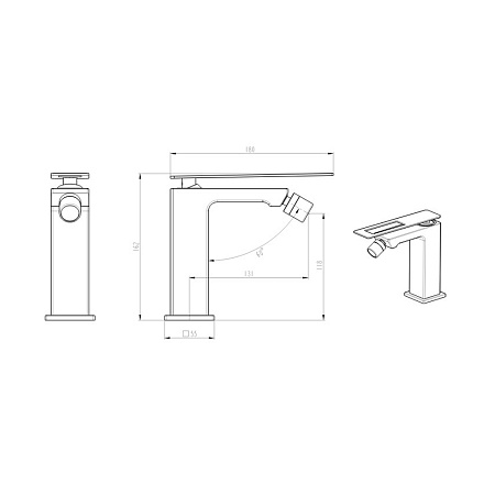 Смеситель Boheme Q 146-BB для биде, черный