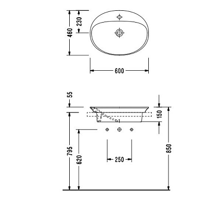 Раковина Serel Hera HR34TXS110H 46х60 белый