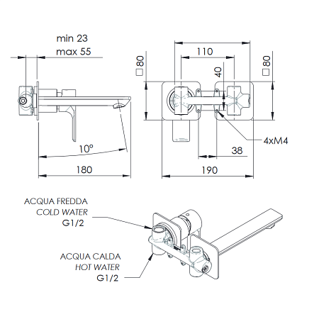 Смеситель Remer Energy EY15P для раковины, хром