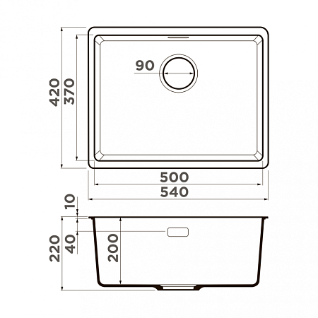 Кухонная мойка Omoikiri Kata 54-U-BE 54х42 ваниль