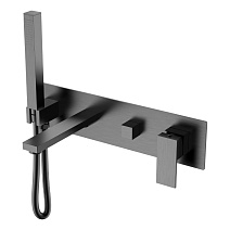 Смеситель Boheme Qubic 474-2-GM для ванны с душем, оружейная сталь