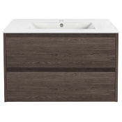 Тумба с раковиной Vincea Gio VMC-2G800RO 80 подвесная, 2 выкатных ящика, R.Oak