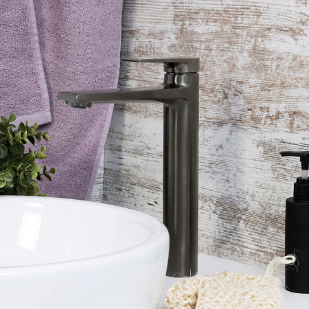 Смеситель WasserKRAFT Wiese 8403H для раковины, оружейная сталь