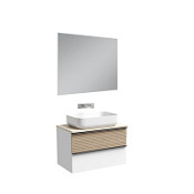 Мебель для ванной со столешницей Sancos Delta DL80W+TT80A2 дуб светлый/белый/Kreman