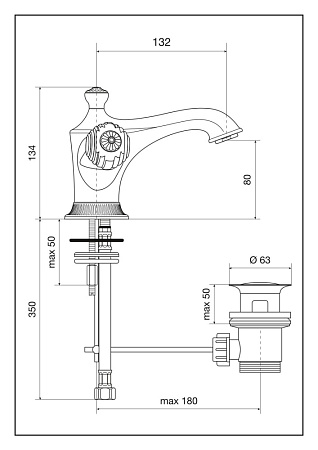 Смеситель Emmevi The One 98003CR для раковины, хром