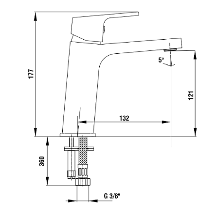 Смеситель E.C.A. Tiera 103508989EX для раковины черный/хром
