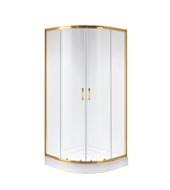 Душевой уголок Niagara Nova NG-6407-08 GOLD 100x100x190 стекло прозрачное/профиль желтое золото