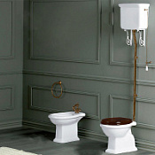 Унитаз напольный Simas Lante LA01bi вертикальный выпуск, с высоким бачком, с фурнитурой цвета бронза