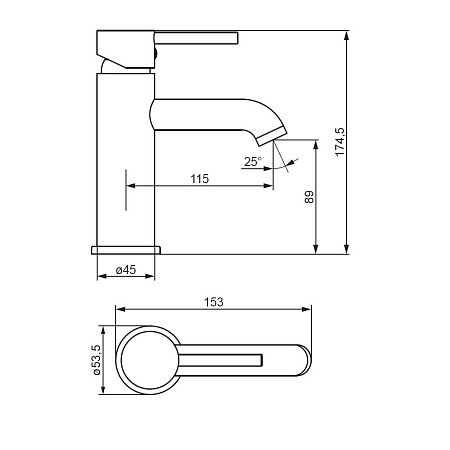 Смеситель Damixa Scandinavian Pure 360210000 для раковины хром