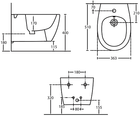Биде подвесное Allen Brau Fantasy 4.11006.AN антрацит