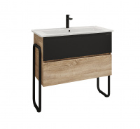 Тумба с раковиной Grossman Солис 108501 85 напольная, сонома/черная