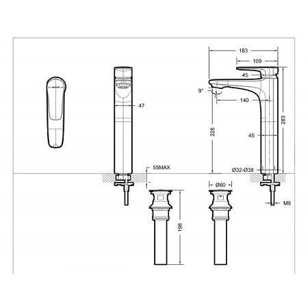 Смеситель Bravat Source F1173218CP-A-ENG для раковины хром