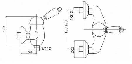 Смеситель Cezares Elite ELITE-D-01-Bi для душа