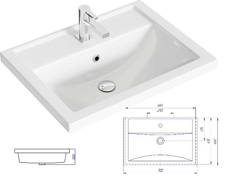 Мебельная раковина Aqwella Фостер 4620008197746 70