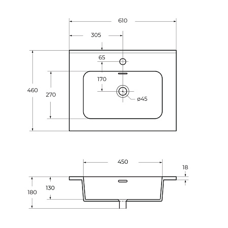 Раковина Cezares 50202 60 bianco