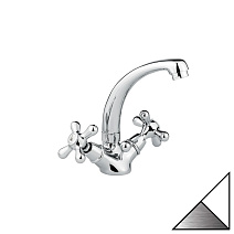 Смеситель Emmevi Deco Classic 12913BC для раковины, белый/хром Смеситель Emmevi Deco Classic 12913BC для раковины, белый/хром