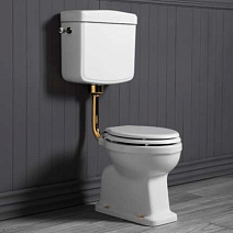 Унитаз напольный Simas Londra LO901bi вертикальный выпуск, со средним бачком, белый/золото