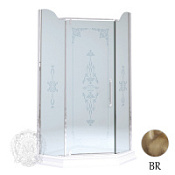 Душевой уголок Migliore Diadema Penta 24162 90х90хH203 см, SX-DX стекло прозрачное/декор, бронза