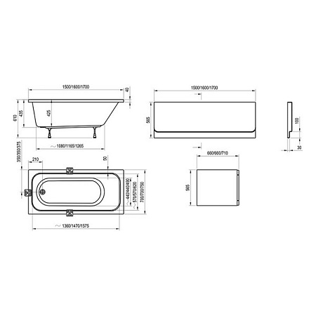 Ванна акриловая Ravak Chrome C721000000 150x70
