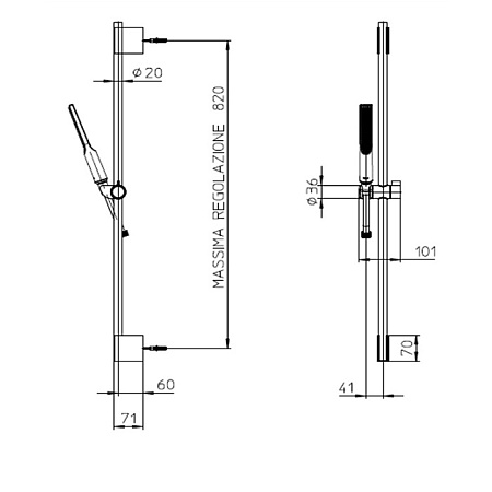 Душевой гарнитур Bossini Apice DA5061-N.073 черный матовый