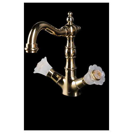 Смеситель Boheme Camelia 292-Camelia для раковины, золото
