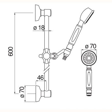 Душевой гарнитур Nobili AD140/48GDP золото