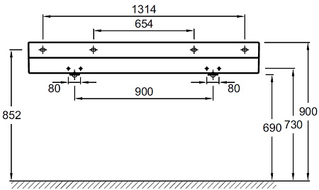 Раковина Jacob Delafon Terrace EXA9112-00 150 см, с подсветкой