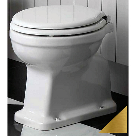 Унитаз приставной Simas Londra LO911bi горизонтальный выпуск, белый/золото