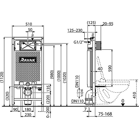Система инсталляции для унитазов Ravak X01703