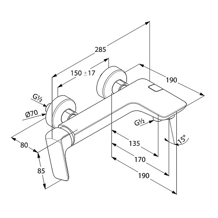 Смеситель Kludi Ameo 416710575 для ванны с душем, хром