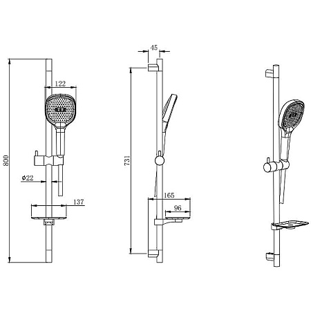 Душевой гарнитур Aquatek AQ2021CR хром