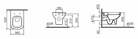 Унитаз подвесной VitrA Retro 5160B003-0075