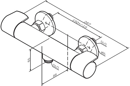 Смеситель Am.Pm Func F85A40000 для душа, хром